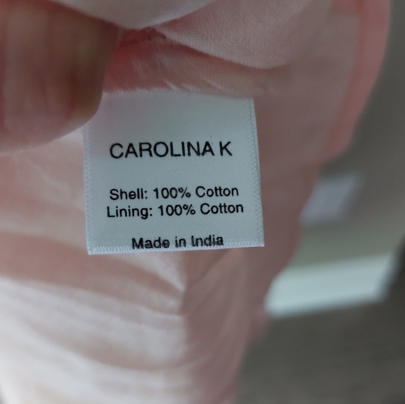 Carolina K cotton boho maxi skirt. Pastel pink+black. Small S - Picture 2 of 8